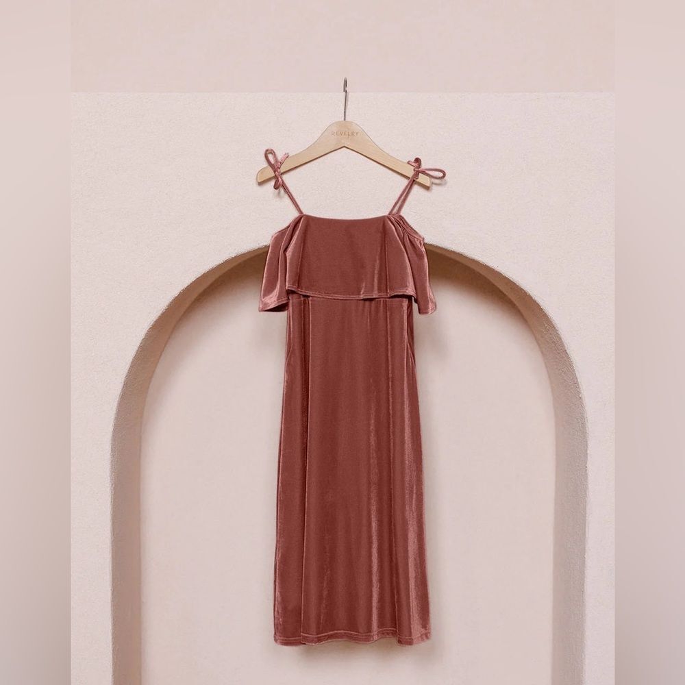 Revelry Bridesmaid Kids Riley Convertible Velvet Dress 5T